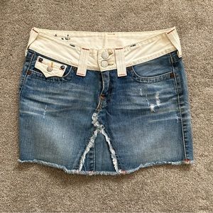 TRUE RELIGION DENIM MINI SKIRT…
